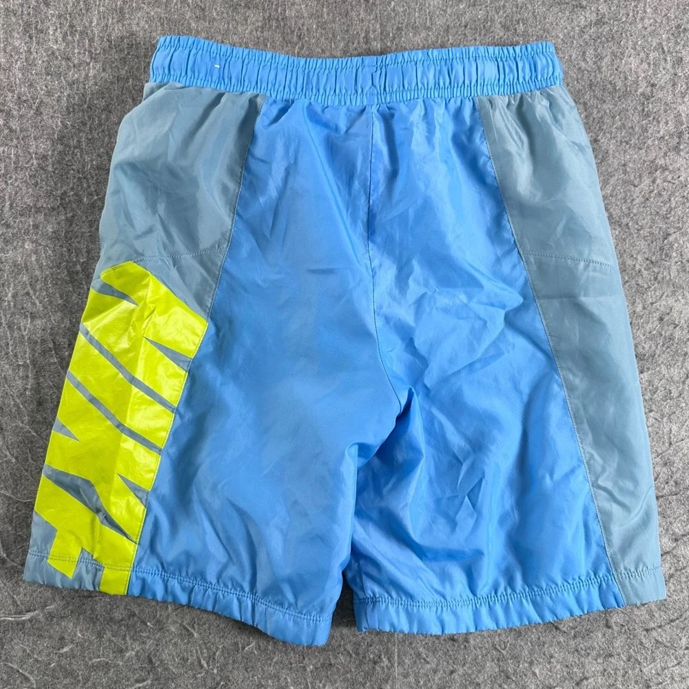 Nike Mens Sportswear Woven Shorts Blue Grey Neon DO6587-412 Size M Excellent